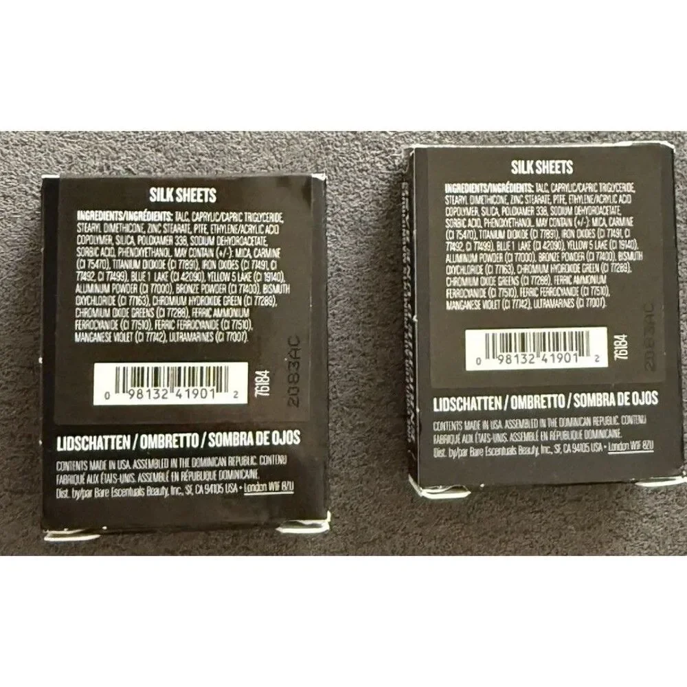 2 X Buxom Eyeshadow Eye Shadow Singles Refills Silk Sheets (.05oz) Boxed